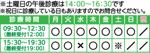 平日夜8時まで・土曜日も診療